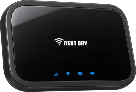 On-The-Go no credit check broadband: black battery-powered pocket Wi-Fi hotspot